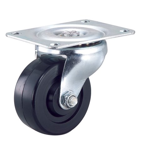 CASTERS, WHEELS & INDUSTRIAL HANDLING Light Duty Swivel Plate Caster 4 Rubber Wheel 11HR40HB8218YY